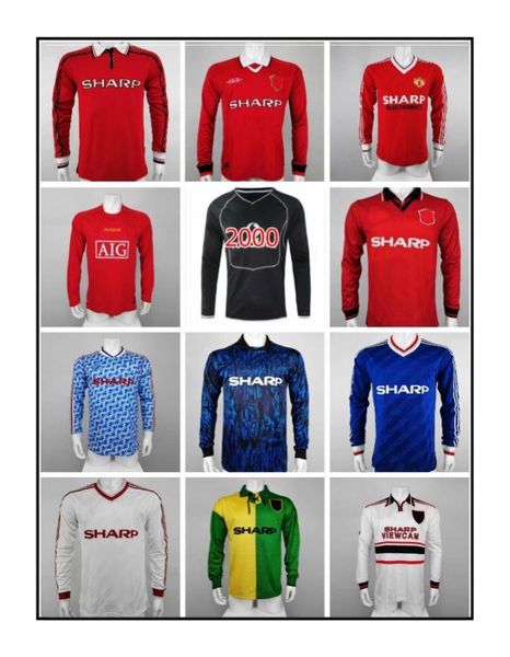 long sleeve 1990 1992 1994 1996 retro man soccer jersey 98 99 vintage classic football shirt cantona beckham manchester solskjaer utd, Black;yellow 
long sleeve 1990 1992 1994 1996 retro man soccer jersey 98 99 vintage classic football shirt cantona beckham manchester solskjaer utd, Black;yellow