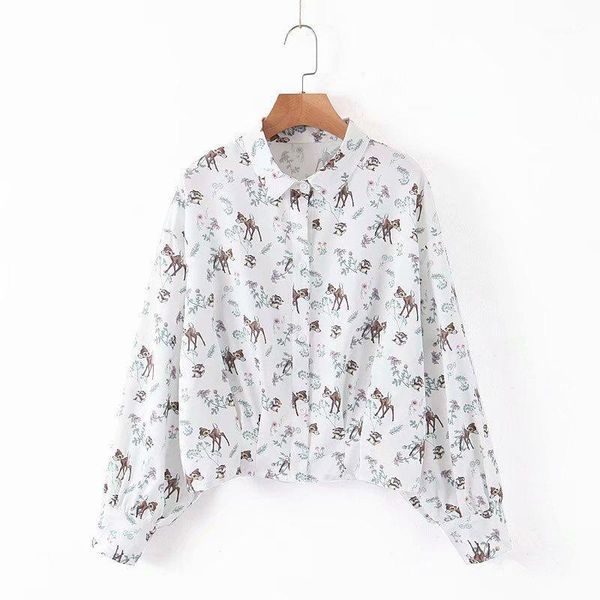 women short blouse long sleeve shirt autumn 2019 new fashion cute animal prints pattern modern girl casual loose 1, White
women short blouse long sleeve shirt autumn 2019 new fashion cute animal prints pattern modern girl casual loose 1, White