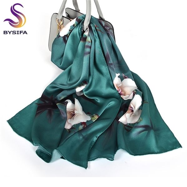 bysifa new luxury pure shawl women dark green floral long scarves fashion brand 100% silk neck scarf foulard 175*52cm y201007, Blue;gray
bysifa new luxury pure shawl women dark green floral long scarves fashion brand 100% silk neck scarf foulard 175*52cm y201007, Blue;gray