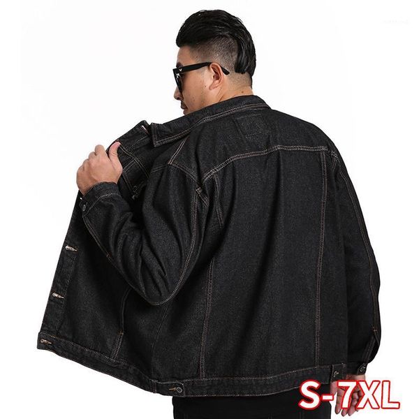 men plus size 7xl new denim jacket men's european and american lapel loose large jacket plus size men's clothing1, Black;brown
men plus size 7xl new denim jacket men's european and american lapel loose large jacket plus size men's clothing1, Black;brown