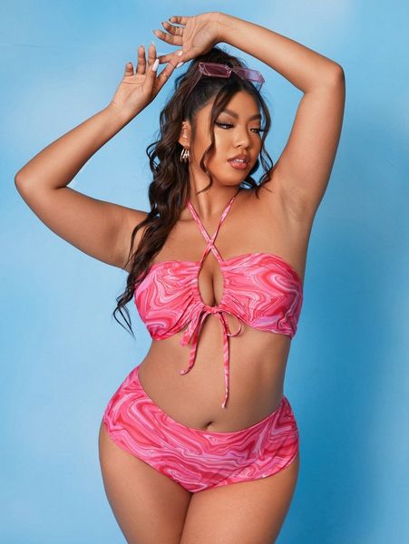 plus marble print halter high waisted bikini swimsuit k0yl#, Black
plus marble print halter high waisted bikini swimsuit k0yl#, Black