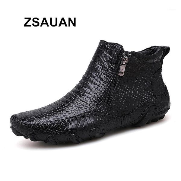 zsauan drop shipping mens boots crocodile pattern casual men leather ankle boots soft waterproof winter warm zip1, Black
zsauan drop shipping mens boots crocodile pattern casual men leather ankle boots soft waterproof winter warm zip1, Black