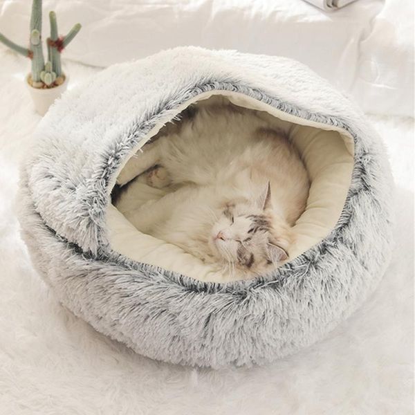 2-in-1 round plush cat bed kitten cage cozy nest indoor soft mat cave house kennel winter warm sleep bag washable tent1
2-in-1 round plush cat bed kitten cage cozy nest indoor soft mat cave house kennel winter warm sleep bag washable tent1