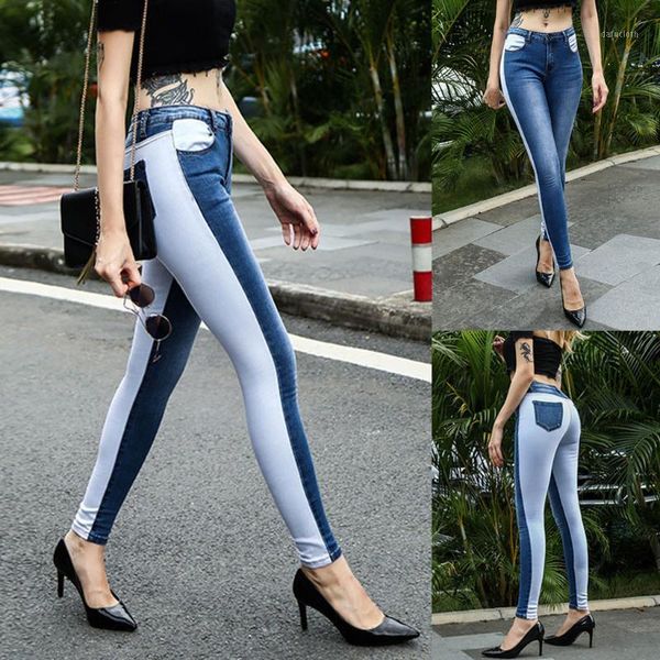 womens trousers casual pants spring summer thin patchwork color leg pants high-waisted stretch leg jeans high elastic g31, Blue
womens trousers casual pants spring summer thin patchwork color leg pants high-waisted stretch leg jeans high elastic g31, Blue