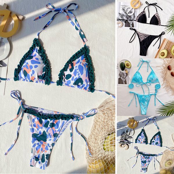 new women bikini set two pieces swimsuit bandage leopard print beachwear push up swimwear style one 
new women bikini set two pieces swimsuit bandage leopard print beachwear push up swimwear style one