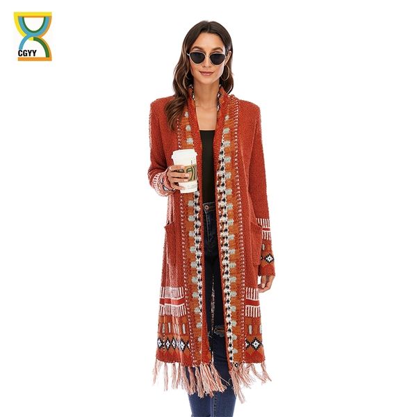 cgyy fashion rust red color autumn winter long sleeve knitted boho plaid cardigan women open front sweaters with fringe tassel 201030, White
cgyy fashion rust red color autumn winter long sleeve knitted boho plaid cardigan women open front sweaters with fringe tassel 201030, White