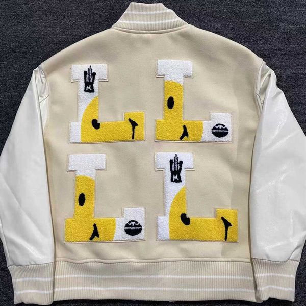 men's jackets kapital kountry smiley face trendy jacket leather sleeve stitched embroidered bomber jacket, Black;brown
men's jackets kapital kountry smiley face trendy jacket leather sleeve stitched embroidered bomber jacket, Black;brown