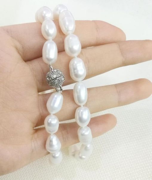 chokers 5pcs / lot natural pearl 8x9mm white oval necklace shining magnet clasp 35cm 43cm 14'' 17'' freshwater women jew, Golden;silver
chokers 5pcs / lot natural pearl 8x9mm white oval necklace shining magnet clasp 35cm 43cm 14'' 17'' freshwater women jew, Golden;silver