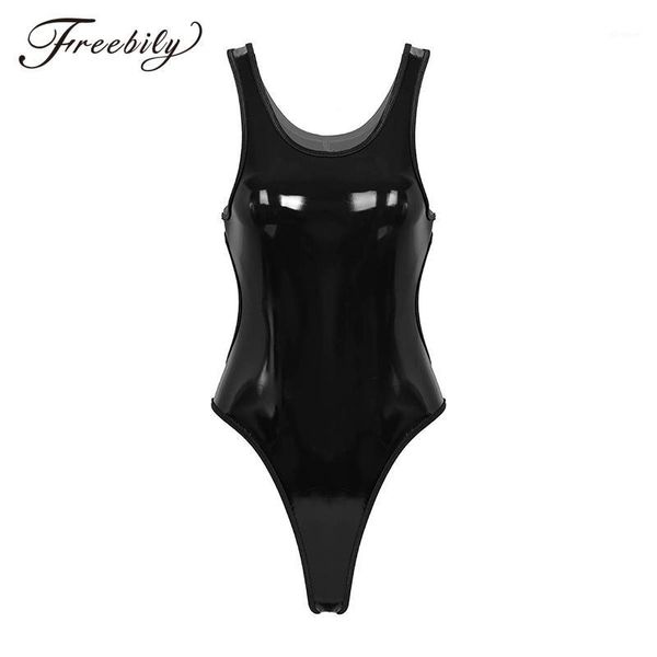 women adults catsuit wetlook pu leather backless high cut tank thong leotard bodysuit for evening party costumes clubwear1, Black;white
women adults catsuit wetlook pu leather backless high cut tank thong leotard bodysuit for evening party costumes clubwear1, Black;white