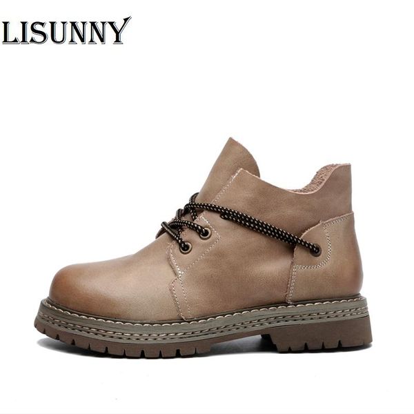 2020 autumn new female ladies shoes boots retro lace up cow genuine leather casual, Black
2020 autumn new female ladies shoes boots retro lace up cow genuine leather casual, Black