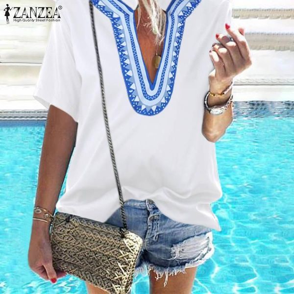 2020 zanzea fashion printed women's summer blouse bohemian v neck blusas female short sleeve shirts female casual tunic 5xl1, White
2020 zanzea fashion printed women's summer blouse bohemian v neck blusas female short sleeve shirts female casual tunic 5xl1, White