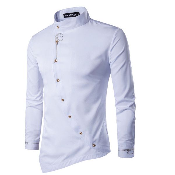 luxury fashion men's irregular hem shirts male casual slim fit shirt embroidery long sleeve dress shirts casual shirt man y0104, White;black
luxury fashion men's irregular hem shirts male casual slim fit shirt embroidery long sleeve dress shirts casual shirt man y0104, White;black