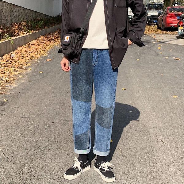 men's jeans 2021 autumn and winter youth hong kong style loose large size contrast fashion casual straight-leg pants, Blue
men's jeans 2021 autumn and winter youth hong kong style loose large size contrast fashion casual straight-leg pants, Blue