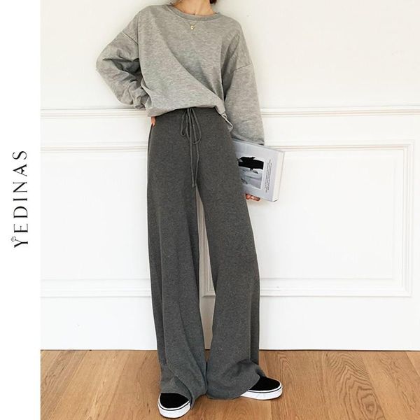 yedinas comfort soft women knit trousers high waist loose wide leg pants casual female slacks winter lady's thick warm pants, Black;white
yedinas comfort soft women knit trousers high waist loose wide leg pants casual female slacks winter lady's thick warm pants, Black;white