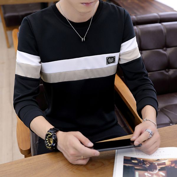 Male Top Boy Hoodie Long Sleeve Sweatshirt K547, Black