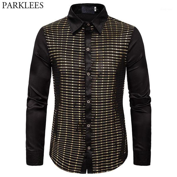 stylish men sparkle sequins silk shirt 2020 long sleeve slim fit rave shirt men chemise 1970 disco nightclub party prom costume1, White;black
stylish men sparkle sequins silk shirt 2020 long sleeve slim fit rave shirt men chemise 1970 disco nightclub party prom costume1, White;black