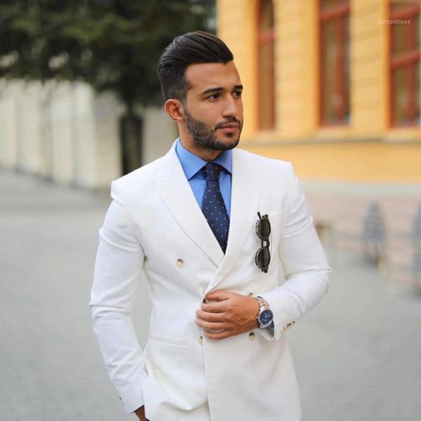 white men suits slim fit wedding tuxedos casual business prom suits double breasted groom wear bridegroom costume homme 2pcs1, White;black
white men suits slim fit wedding tuxedos casual business prom suits double breasted groom wear bridegroom costume homme 2pcs1, White;black