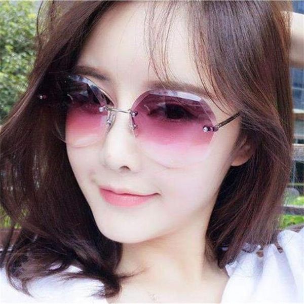 sunglasses pink rimless womens fashion shades 2021 designer gradient sun glasses cutting lens eyewear sunnies, White;black
sunglasses pink rimless womens fashion shades 2021 designer gradient sun glasses cutting lens eyewear sunnies, White;black