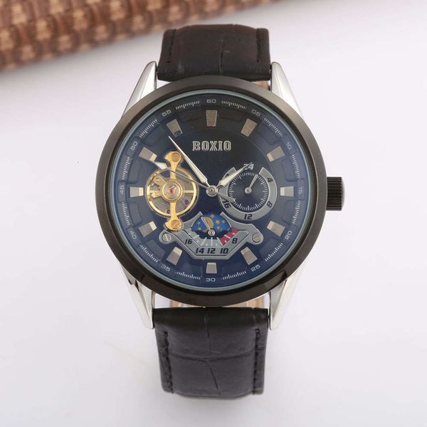 fashion boxio waterproof tourbillon watch men's watch leather black watch, Slivery;brown
fashion boxio waterproof tourbillon watch men's watch leather black watch, Slivery;brown