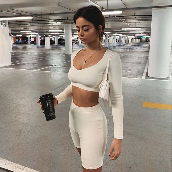 women yoga set gym clothing fitness shorts+cropped shirts sport suit women long sleeve tracksuit active wear, White;red
women yoga set gym clothing fitness shorts+cropped shirts sport suit women long sleeve tracksuit active wear, White;red