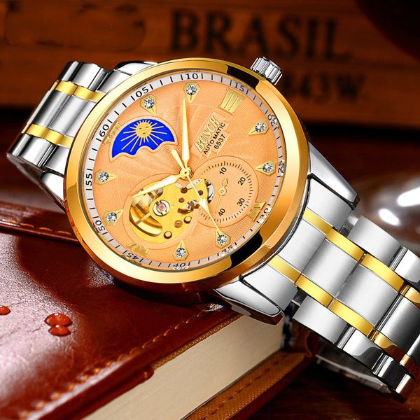 mens business mechanical automatic watches for men skeleton waterproof male clock brand luxury luminous wristwatches relogio, Slivery;brown
mens business mechanical automatic watches for men skeleton waterproof male clock brand luxury luminous wristwatches relogio, Slivery;brown