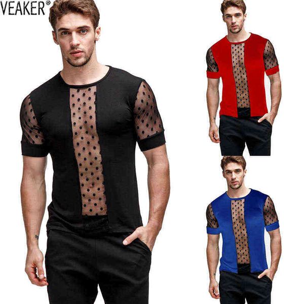 2020 new men's mesh transparent t shirt male slim fit polka dot printed mesh t shirts summer short sleeve see through y220214, White;black
2020 new men's mesh transparent t shirt male slim fit polka dot printed mesh t shirts summer short sleeve see through y220214, White;black