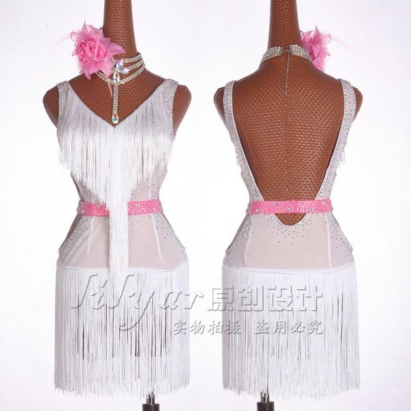 stage wear latin dance dress for women white clothes falda flecos fringe costume competition dresses vdb150, Black;red
stage wear latin dance dress for women white clothes falda flecos fringe costume competition dresses vdb150, Black;red