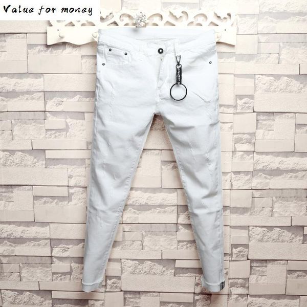 new jeans men ripped for jeans pants biker outwear man pants, Blue