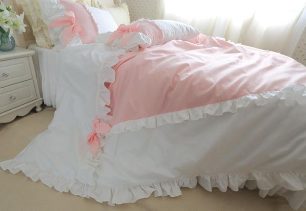 princess bedding set pink white splice size ruffle lace double duvet cover yarn bedspread bowknot bed pillow case hm-01p1
princess bedding set pink white splice size ruffle lace double duvet cover yarn bedspread bowknot bed pillow case hm-01p1
