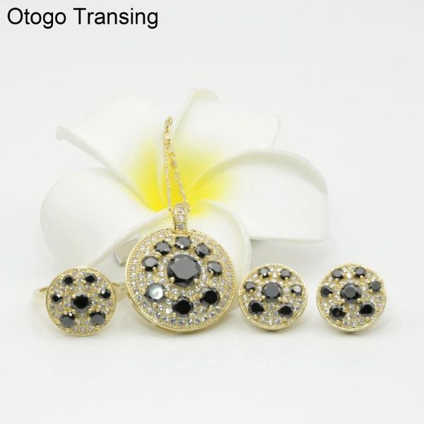 otogo transing fashion wedding bridal black crystal women round design gold color jewelry set necklace/ earrings/rings-s254, Silver
otogo transing fashion wedding bridal black crystal women round design gold color jewelry set necklace/ earrings/rings-s254, Silver