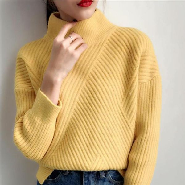 women winter casual turtleneck sweater loose fashion knitted sweater v neck long sleeve stylish dailywear slim basic sweater, White;black
women winter casual turtleneck sweater loose fashion knitted sweater v neck long sleeve stylish dailywear slim basic sweater, White;black