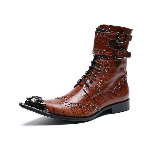 charm2021 medium tube high rail pointed personalized buckle lace up business leather boots men's fashion1, Black
charm2021 medium tube high rail pointed personalized buckle lace up business leather boots men's fashion1, Black