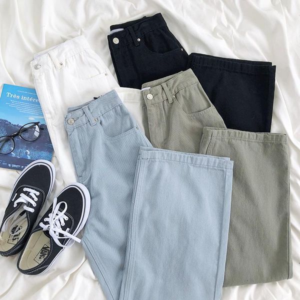 vintage korean style straight long jens women 2020 autumn winter casual streetwear pockets solid female bottom long pants, Blue
vintage korean style straight long jens women 2020 autumn winter casual streetwear pockets solid female bottom long pants, Blue