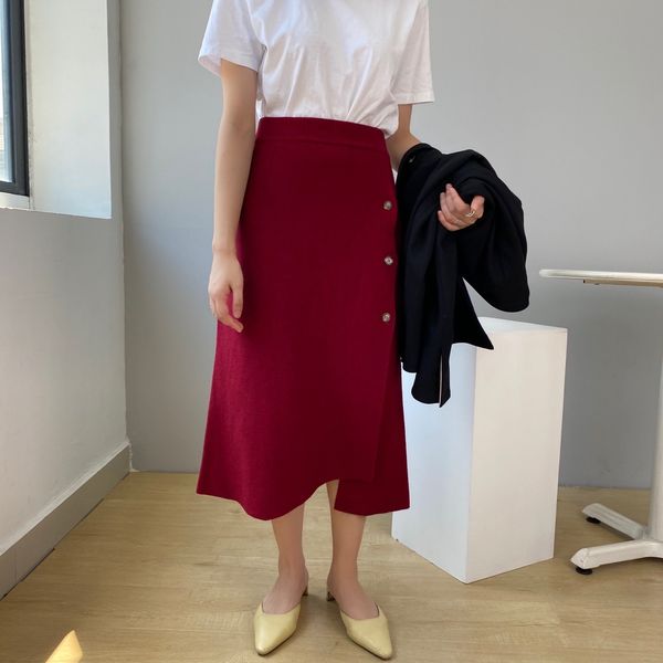 2021 new high waist knitted casual irregular length long pure color women a line skirt jupe femme saia t7p3, Black
2021 new high waist knitted casual irregular length long pure color women a line skirt jupe femme saia t7p3, Black