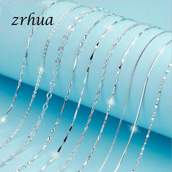 chains zrhua 925 sterling silver chain necklace with lobster clasps fit men women pendant 40/45cm jewelry accessories
chains zrhua 925 sterling silver chain necklace with lobster clasps fit men women pendant 40/45cm jewelry accessories