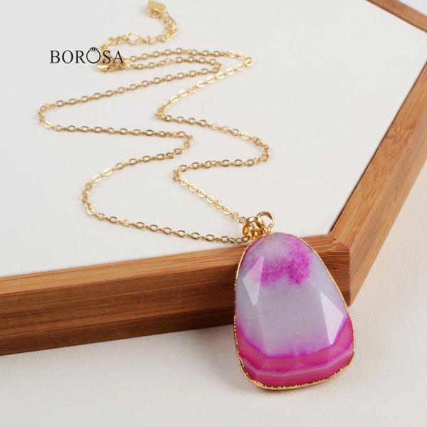 pendant necklaces borosa teardrop rainbow onyx agates druzy geode faceted charm necklace gold-color jewelry cl206, Silver
pendant necklaces borosa teardrop rainbow onyx agates druzy geode faceted charm necklace gold-color jewelry cl206, Silver