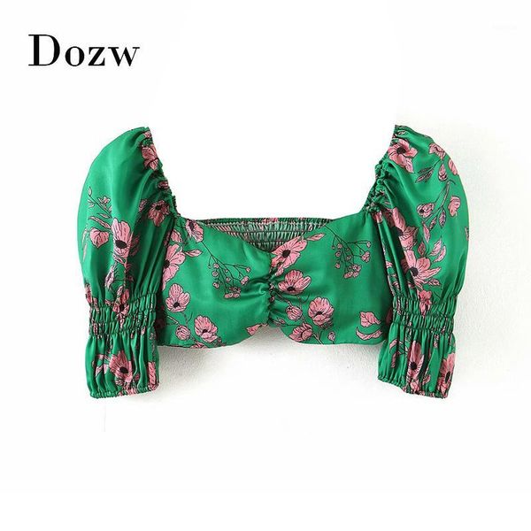 women vintage floral print crop blouse 2020 fashion puff sleeve stretch blouses shirt ladies v neck casual chic 1, White
women vintage floral print crop blouse 2020 fashion puff sleeve stretch blouses shirt ladies v neck casual chic 1, White