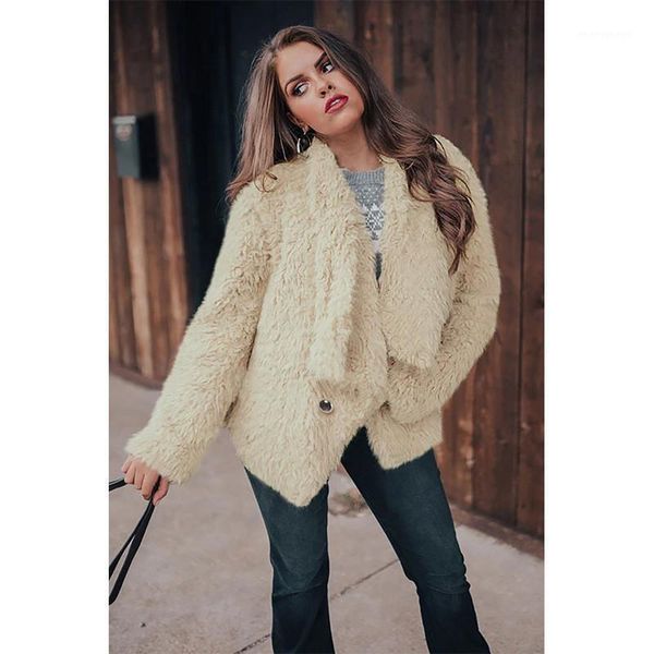 women's fur & faux winter women clothing warm plush coats female baggy full sleeve lapel jacket turn down collar button cardigans overc, Black
women's fur & faux winter women clothing warm plush coats female baggy full sleeve lapel jacket turn down collar button cardigans overc, Black