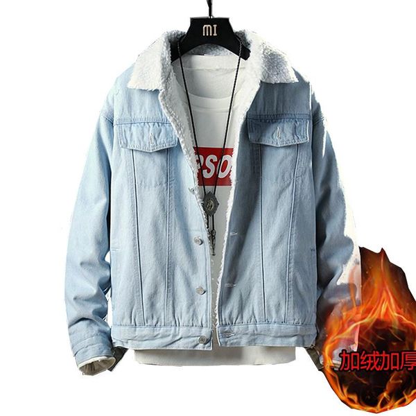 lamb hair lining denim jacket winter mens thick warm fashion casual denim clothing thickening lamb fur lapel cotton men clothing, Black;brown
lamb hair lining denim jacket winter mens thick warm fashion casual denim clothing thickening lamb fur lapel cotton men clothing, Black;brown