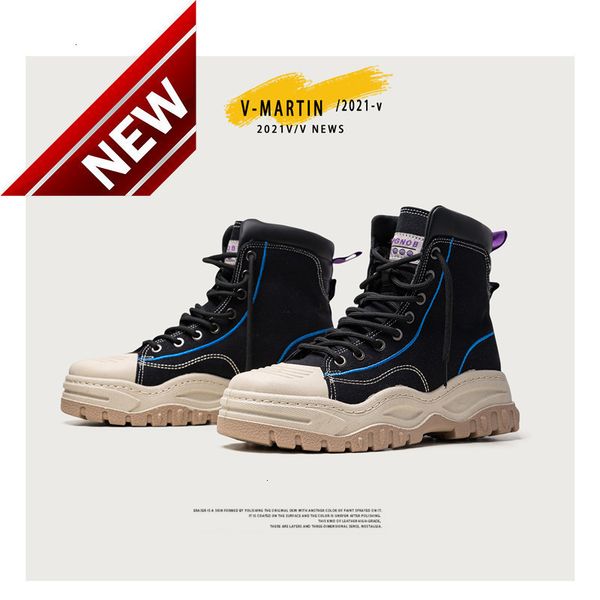 2022 spring new work outdoor trend shoes high leather boots thick soled casual men's martins, Black
2022 spring new work outdoor trend shoes high leather boots thick soled casual men's martins, Black