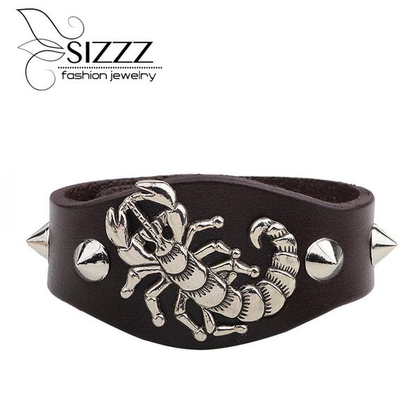 charm bracelets fashion black&brown leather scorpion men stainless steel statement bracelet, Golden;silver
charm bracelets fashion black&brown leather scorpion men stainless steel statement bracelet, Golden;silver