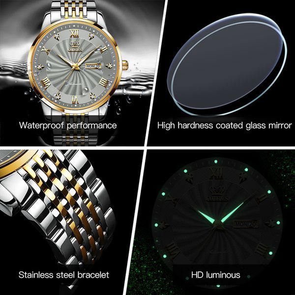 olevs mechanical brand luxury automatic sport stainless steel waterproof watch men relogio masculino 6530 q1219, Slivery;brown
olevs mechanical brand luxury automatic sport stainless steel waterproof watch men relogio masculino 6530 q1219, Slivery;brown