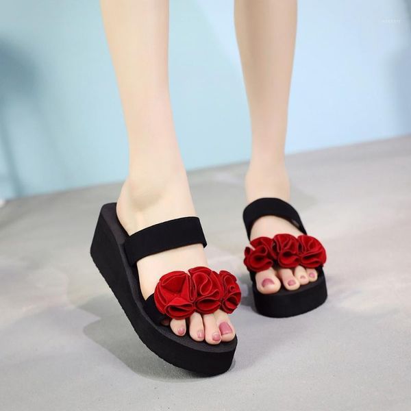 summer flip flops slippers womans bohemian flower slip-on open toe wedges heels shoes sandals non-slip beach slippers #05081, Black
summer flip flops slippers womans bohemian flower slip-on open toe wedges heels shoes sandals non-slip beach slippers #05081, Black