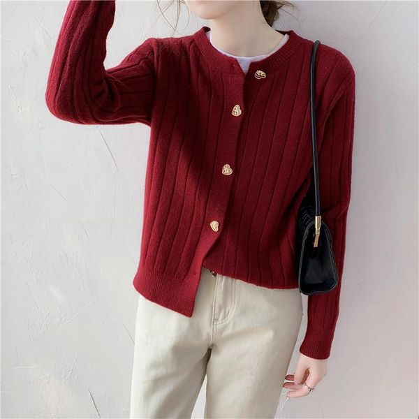 women's knits & tees women o-neck knitted full sleeve heart buttons slim sweaters cardigans lady single-breasted sweater for female, White
women's knits & tees women o-neck knitted full sleeve heart buttons slim sweaters cardigans lady single-breasted sweater for female, White