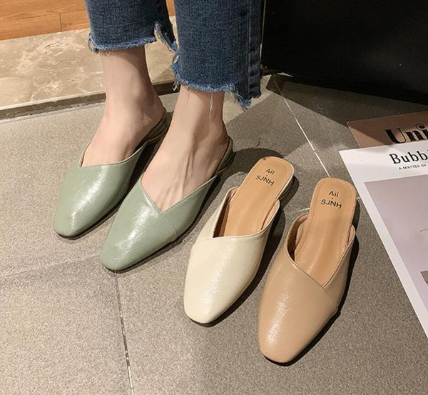 european and american fashion new baotou half slippers female spring and summer version of small fangyuan head non-slip fashion lazy drag001, Black
european and american fashion new baotou half slippers female spring and summer version of small fangyuan head non-slip fashion lazy drag001, Black