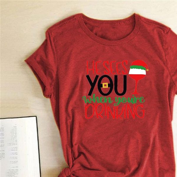 he sees you when youre drinking funny christmas t shirt women short sleeve christmas party tees shirt, White
he sees you when youre drinking funny christmas t shirt women short sleeve christmas party tees shirt, White