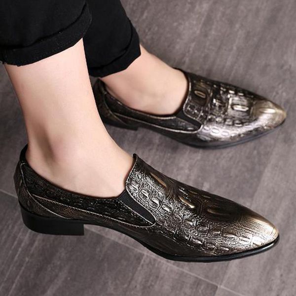 38~48 plus size mens leather shoes crocodile pattern pointed toe slip on dress loafers formal shoes italian wedding party shoe, Black
38~48 plus size mens leather shoes crocodile pattern pointed toe slip on dress loafers formal shoes italian wedding party shoe, Black