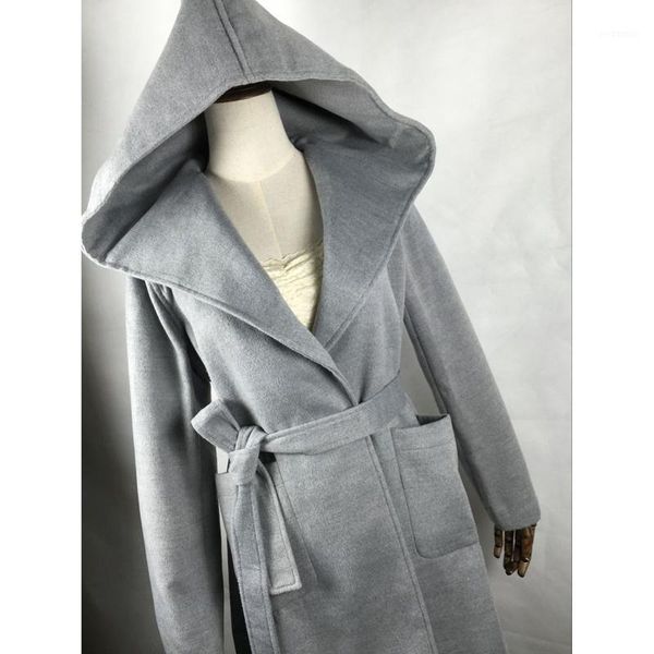 women's hooded cloak wool coat with waistband casual slim outwear jacket female trench coat winter windbreaker plus size s-2xl1, Black
women's hooded cloak wool coat with waistband casual slim outwear jacket female trench coat winter windbreaker plus size s-2xl1, Black