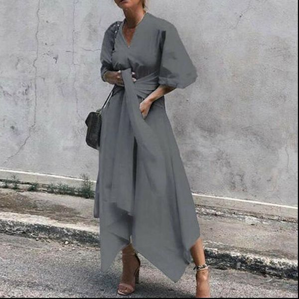 2021 autumn trendy dress women solid vintage v neck asymmetrical high waist maxi sundress plus size dress vestidos, Black;gray
2021 autumn trendy dress women solid vintage v neck asymmetrical high waist maxi sundress plus size dress vestidos, Black;gray
