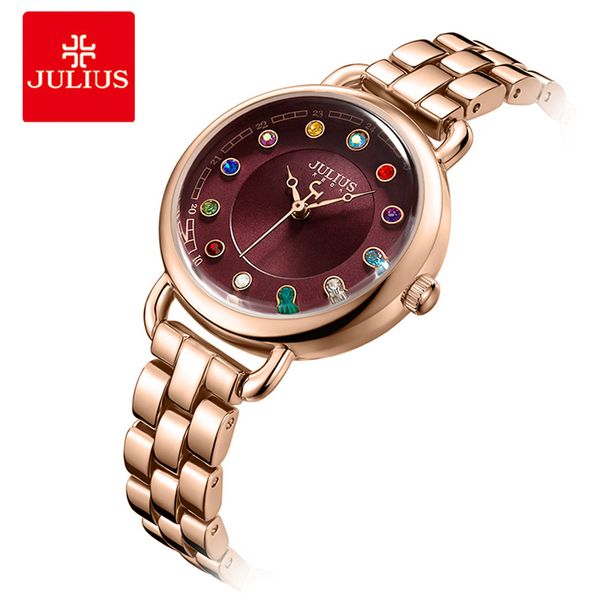 julius luxury diamond women watches fine 12 colors rhinestone quartz wristwatch ladies stainless steel bracelet watch t200420, Slivery;brown
julius luxury diamond women watches fine 12 colors rhinestone quartz wristwatch ladies stainless steel bracelet watch t200420, Slivery;brown